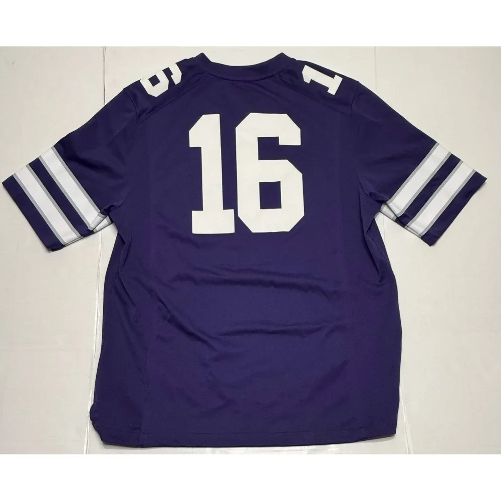 Nike Kansas State Wildcats K-State Football Jersey 16 Purple Mens Large L
